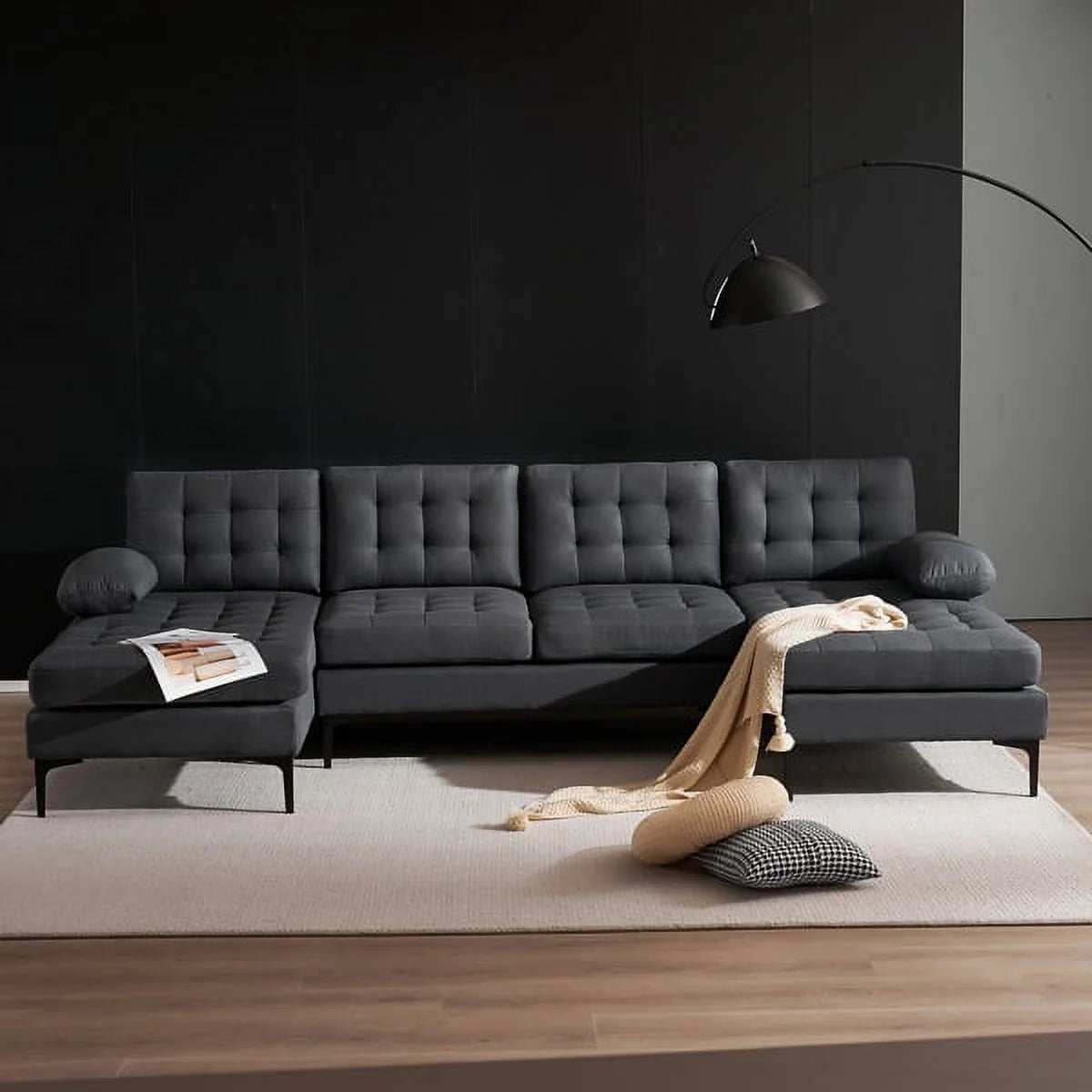 U-shaped Sectional Sofa Dark Gray H17960