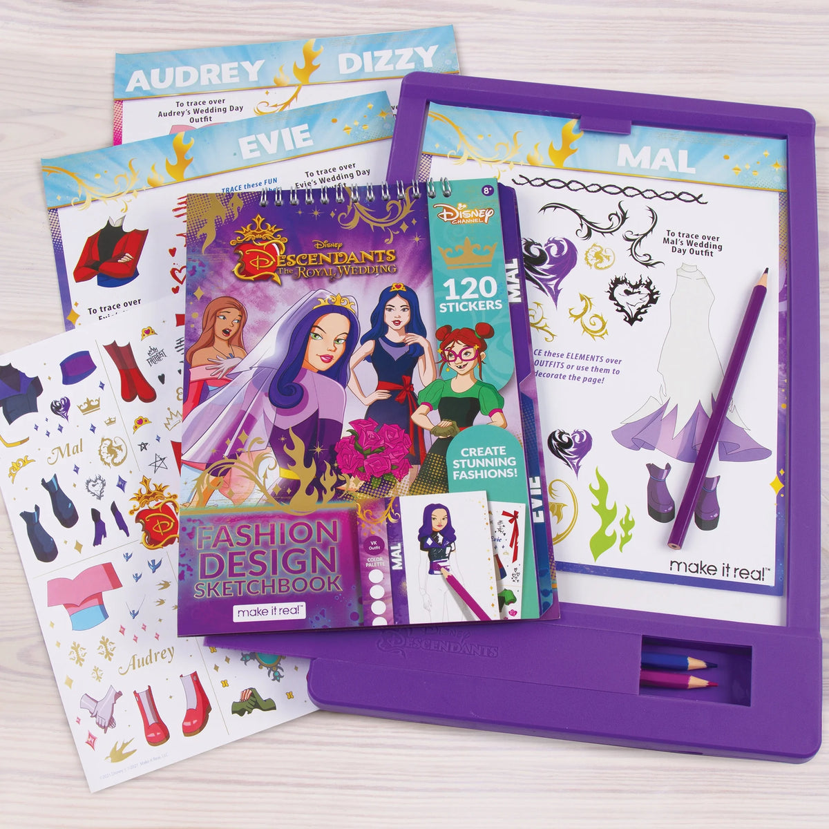 9 Piece Light Table & Sketchbook Set with Stickers & Coloring Pencils K7666