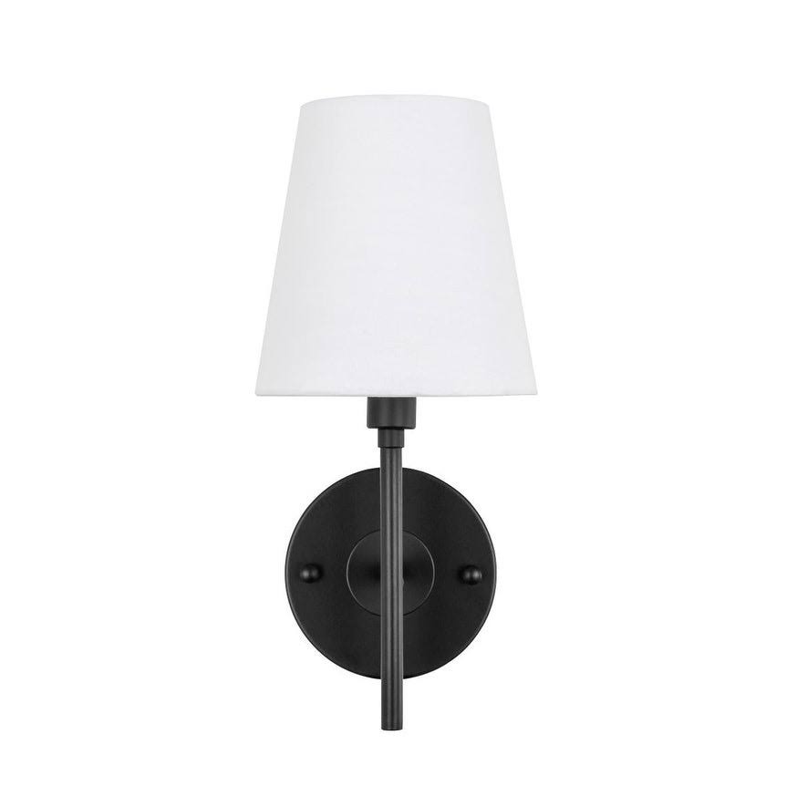 1-Light White Shade Wall Sconce P744
