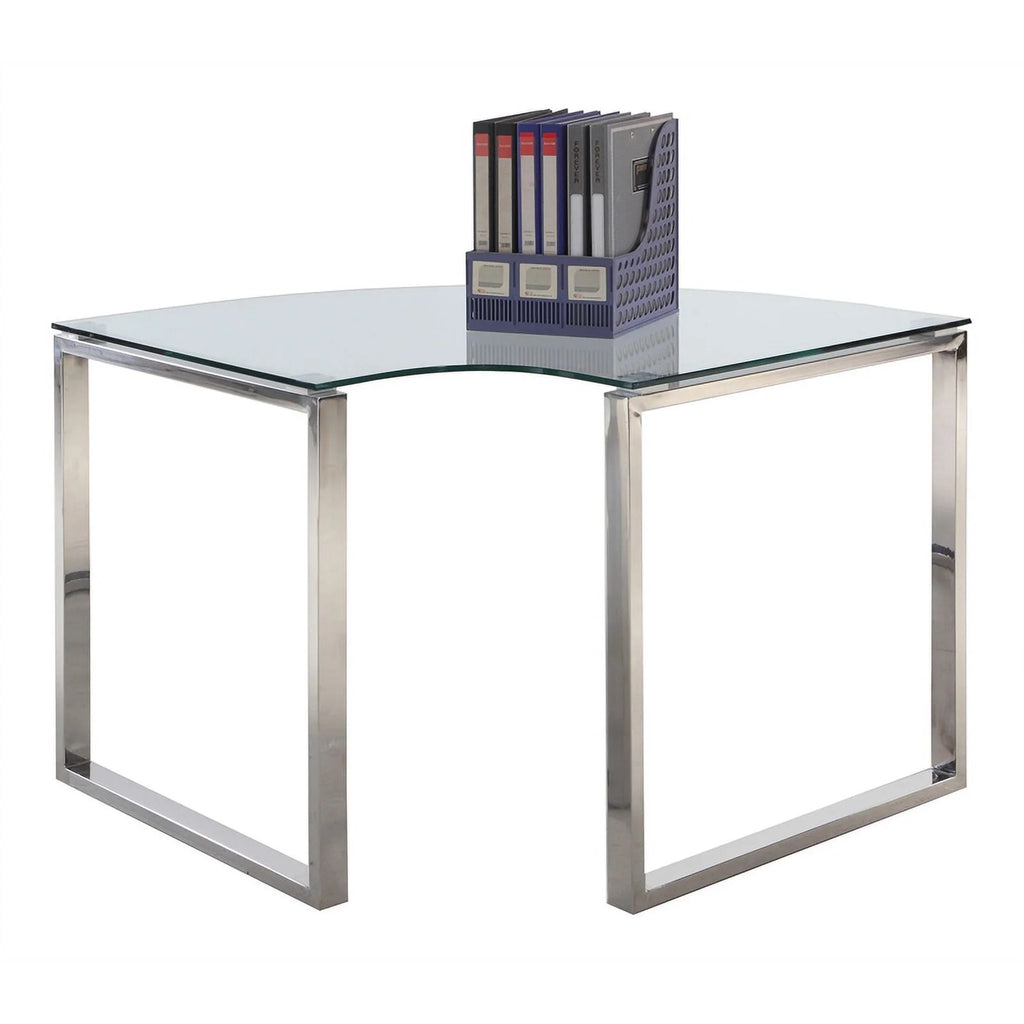 Contemporary Corner Desk with Glass Top A797234