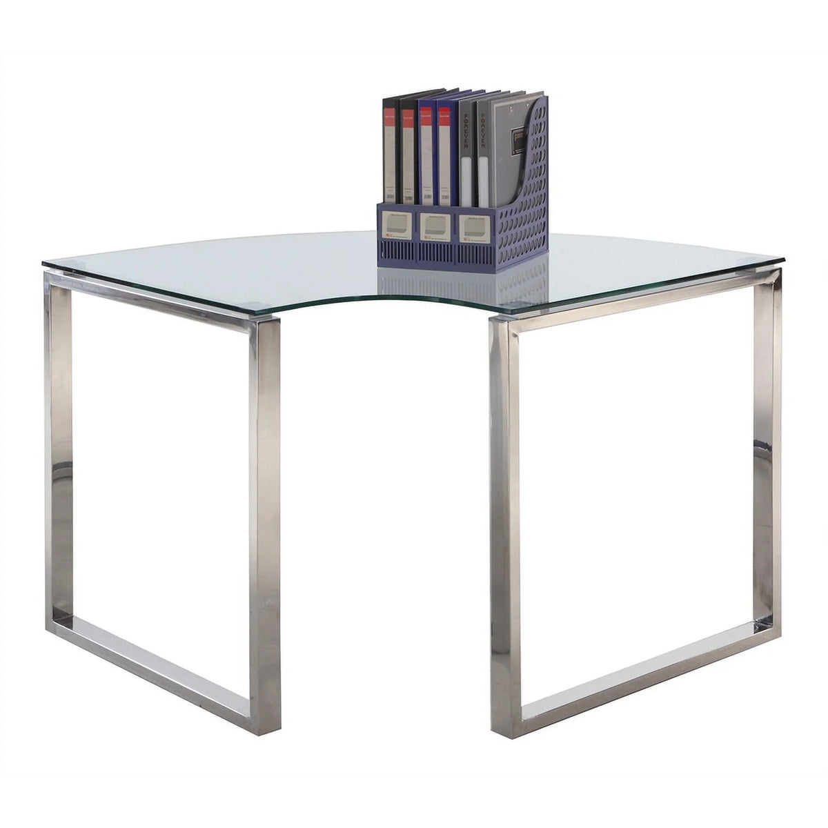 Contemporary Corner Desk with Glass Top A797234
