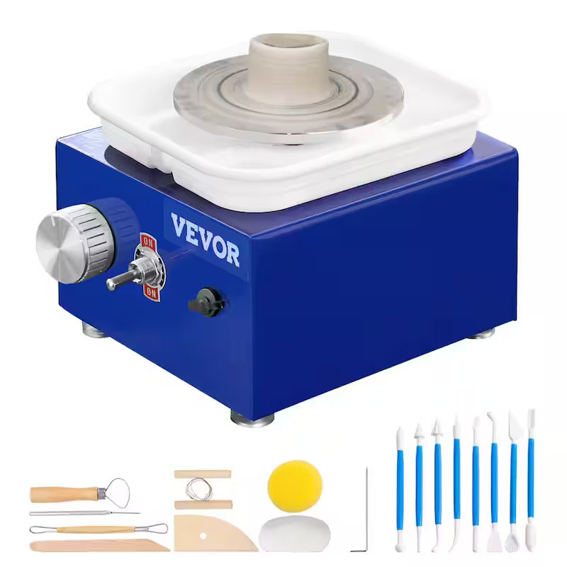 Mini Pottery Wheel 2-Turntables Ceramic Clay Forming Machine 30-Watts 0-300 RPM Z283