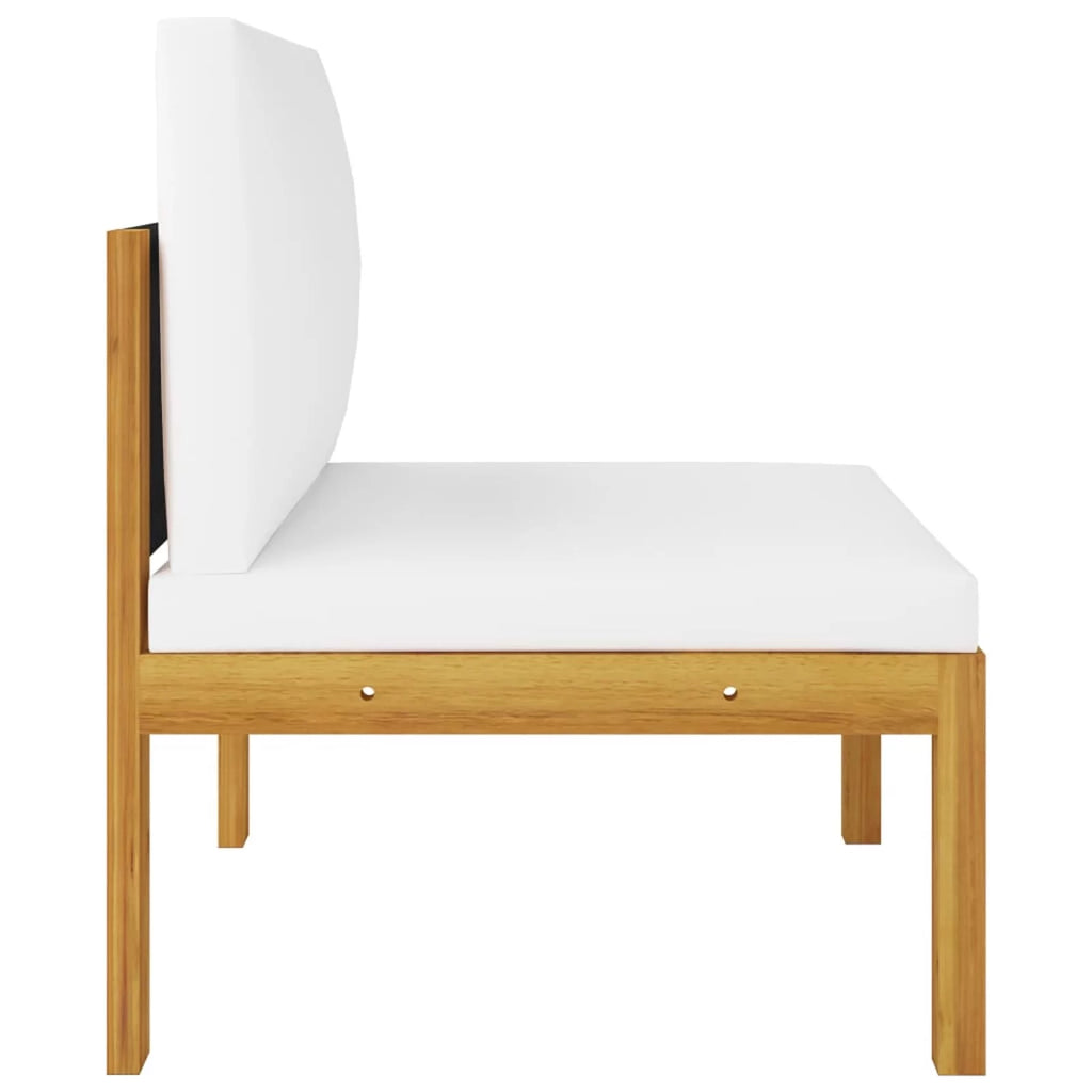 Cream White Acacia Wood Rope Middle Sofa E417436