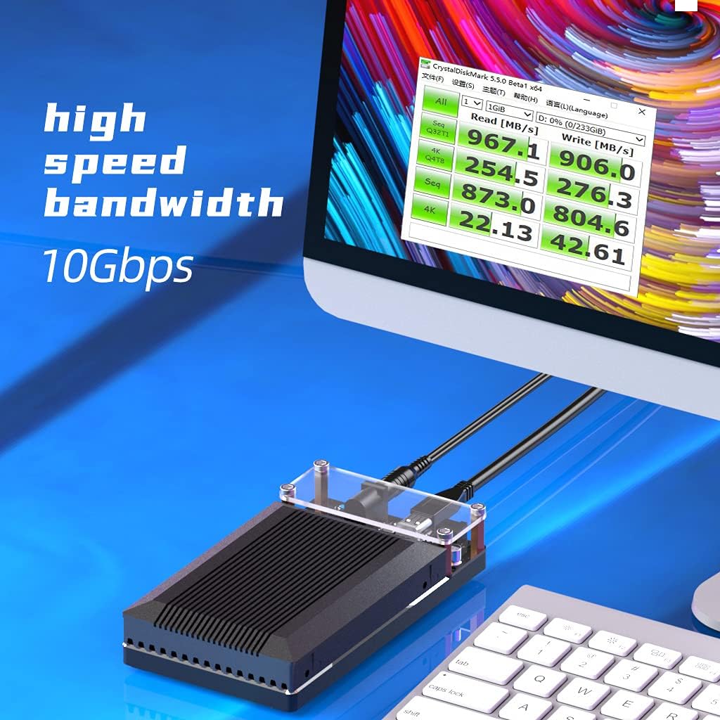 U.2 PCIe NVMe Hard Drive Enclosure with USB3.2 10Gbps Converter Docking Station M161