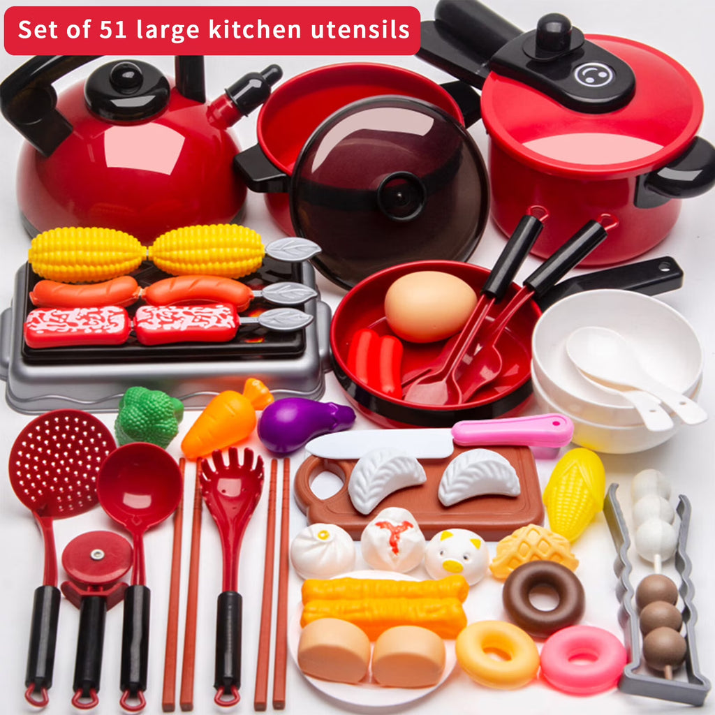 51 Pcs Kids Kitchen Playset Pots and Pans L535811