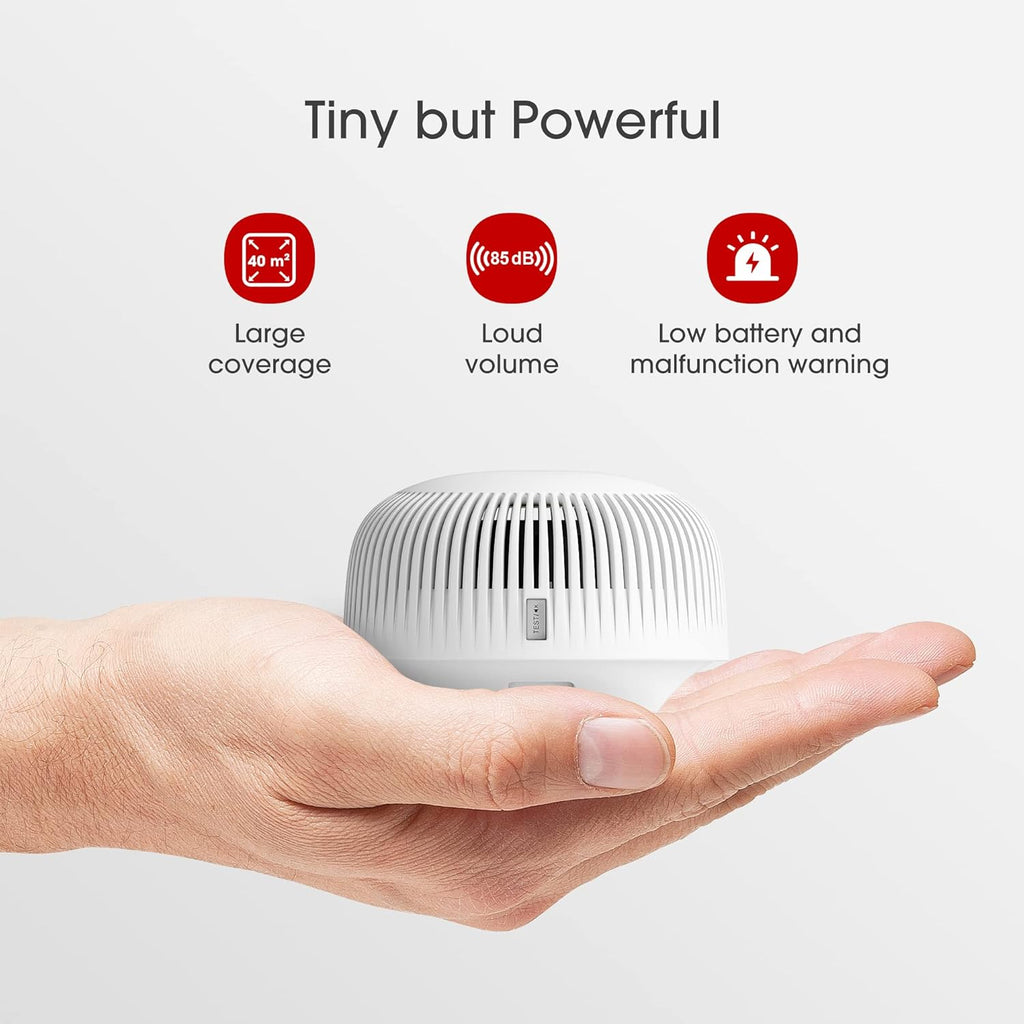 Mini Smoke Detector with 10-Year Battery, Photoelectric Sensor, Pack of 6 Z4897