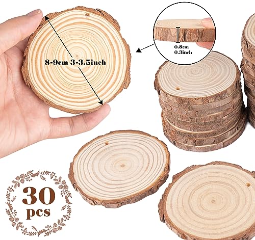 Unfinished Wooden Ornaments 30 Pcs U913
