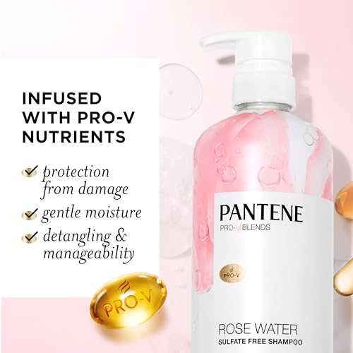 Sulfate Free Shampoo and Conditioner Set Rose Water 17.9 Fl Oz 2 Pack B8778