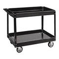 36 in. x 24 in. Two Shelf Steel Service Cart, Black X176920
