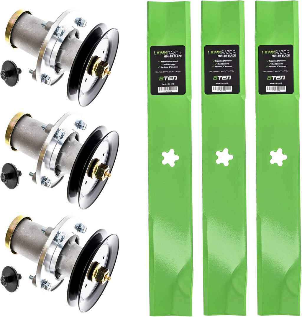 Spindle with Pulley High Lift Blade Kit for Husqvarna 52 inch Cut E7320