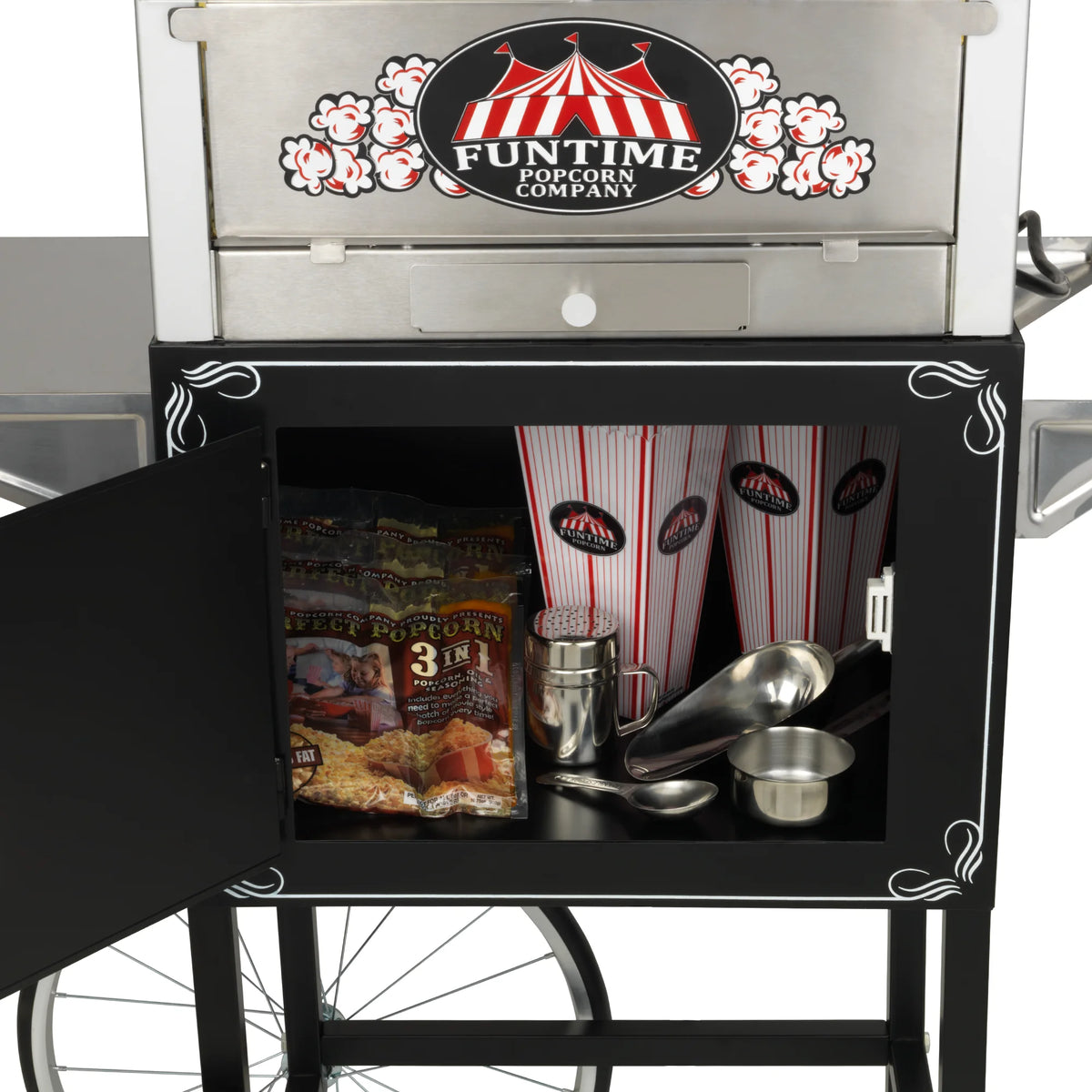 Commercial Popcorn Machine with Cart C3502