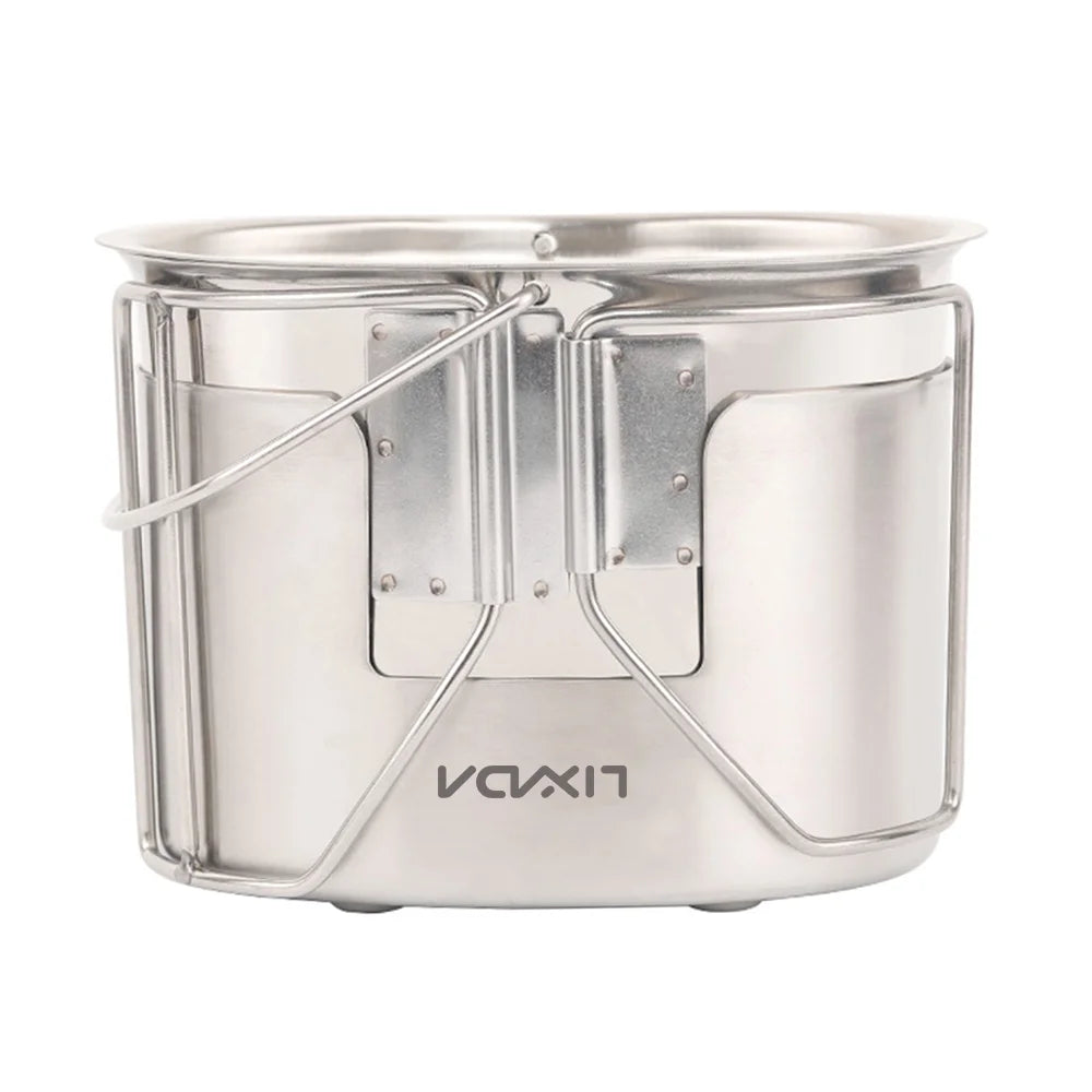 Stainless Steel Camping Cookware Pot and Wood Stove Set U218356