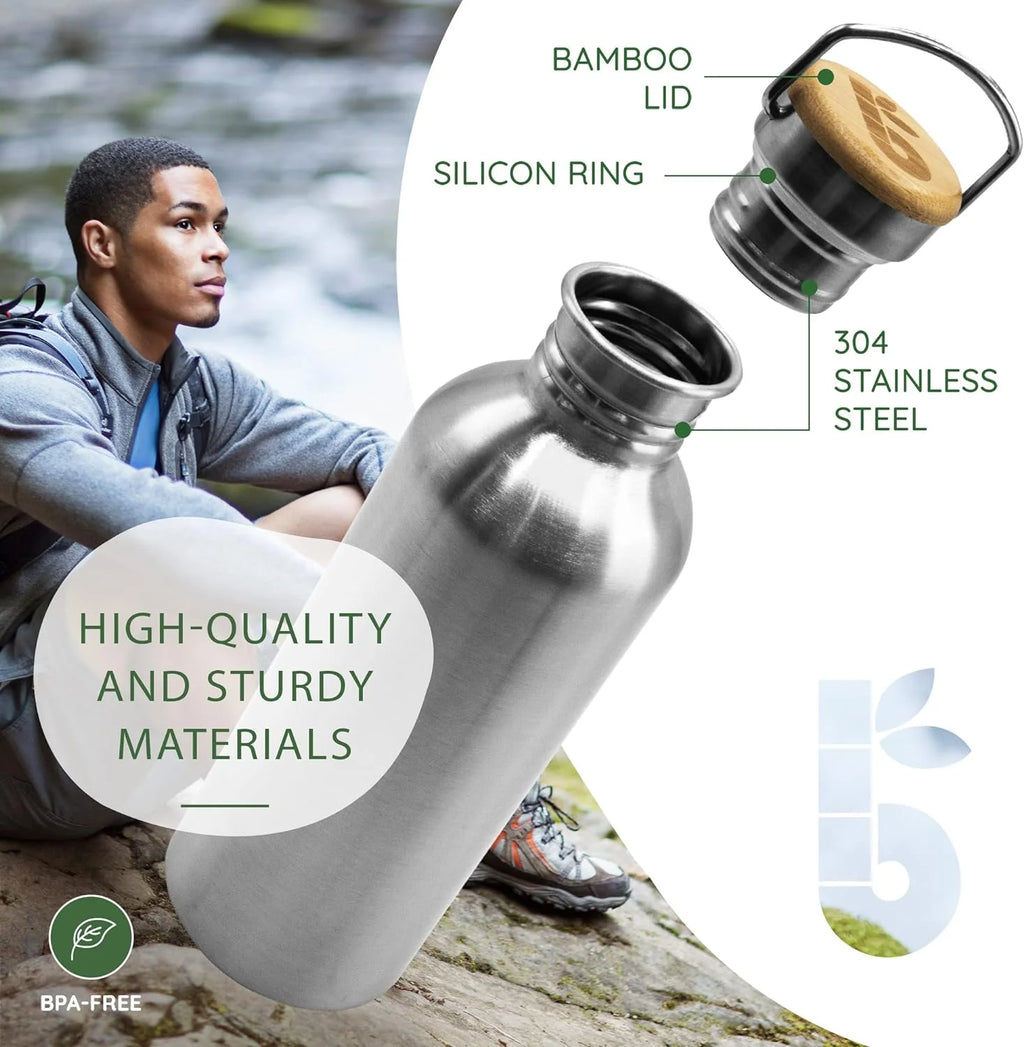 32 oz Single Wall Stainless Steel Water Bottle J51014