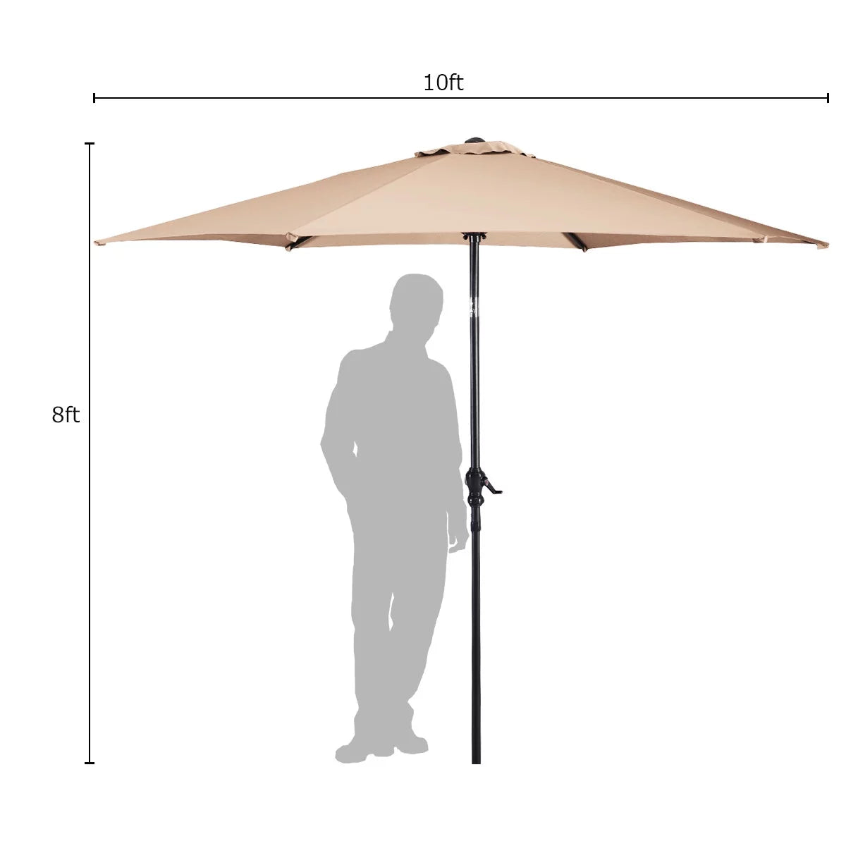 10FT Beige Patio Umbrella D6934