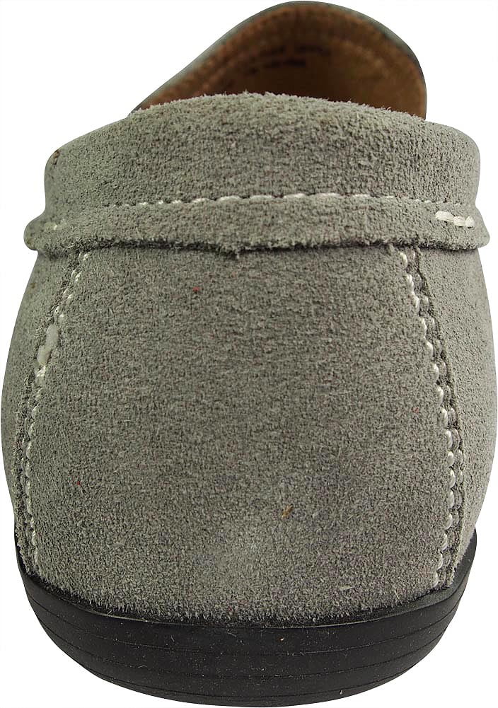 Leather Slip on Loafers Grey C2063