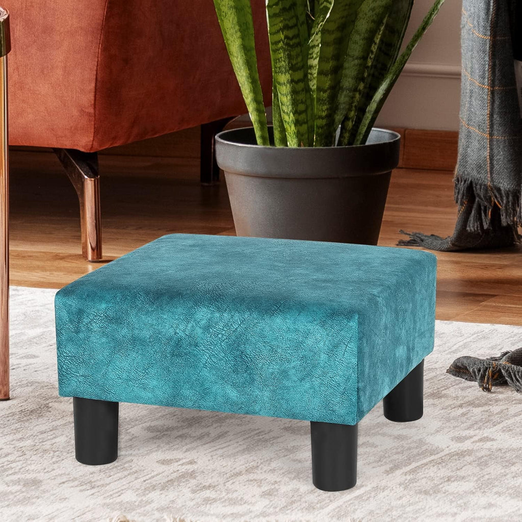 Blue Square Ottoman Footstool X366049
