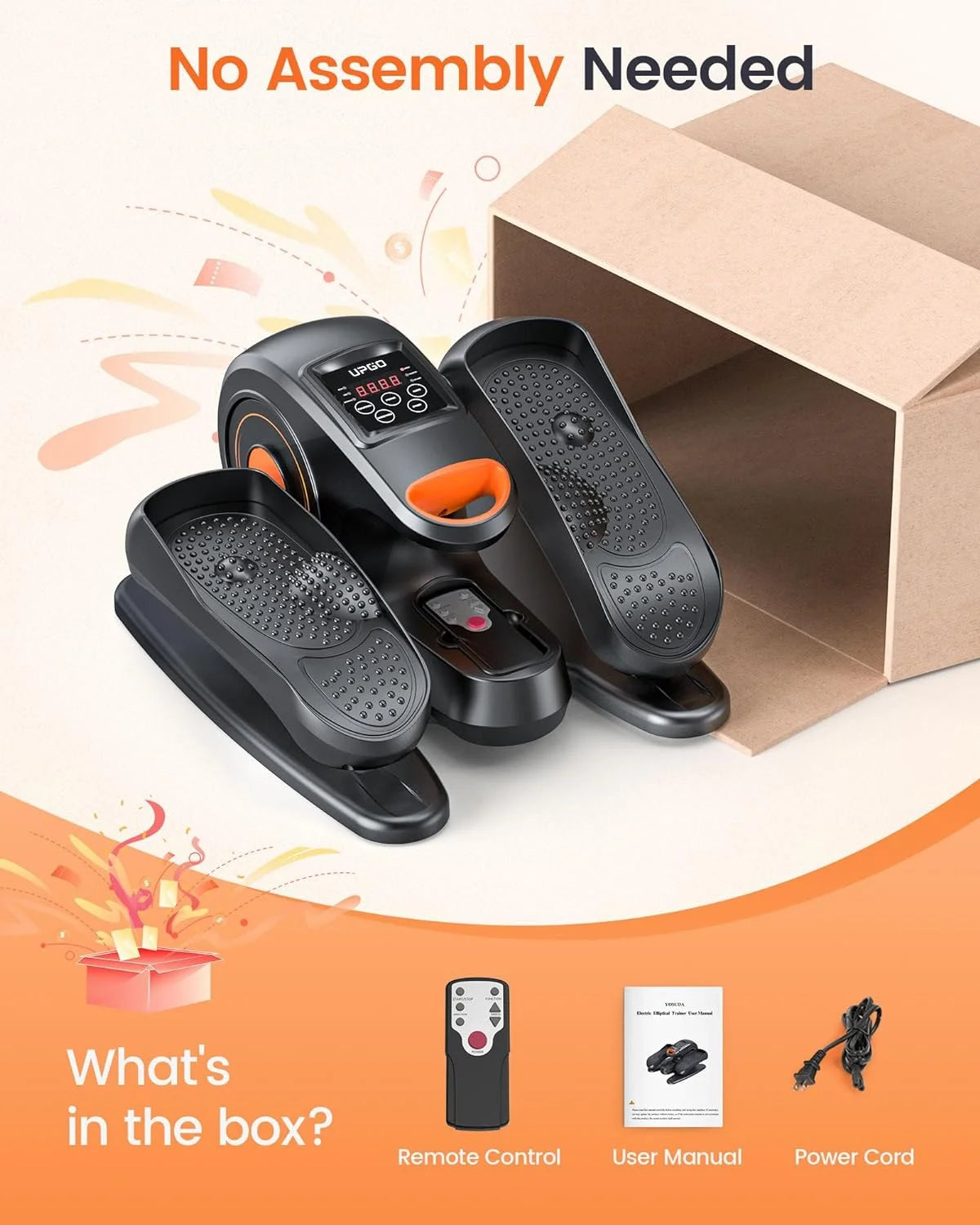 Under Desk Ellipticals Electric with Remote Control & Non-Slip Pedals Q46249