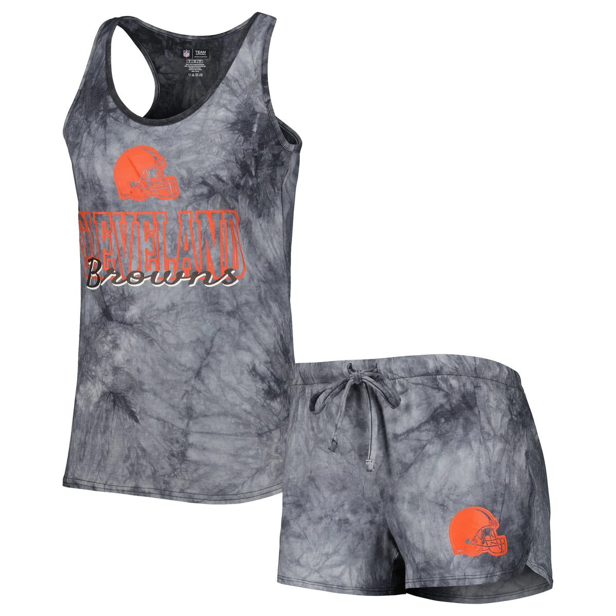Charcoal Scoop Neck Racerback Tank and Shorts Sleep Set A521704