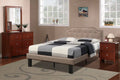 Tan Polyfabric Upholstered Twin Size Bed W7704