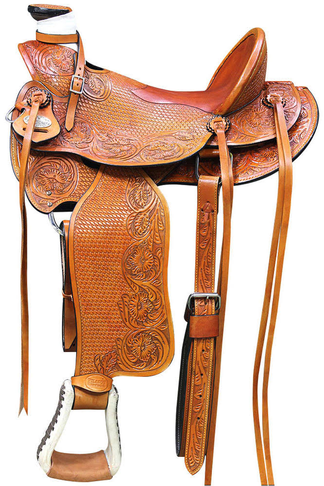 Beige Leather Ranch Roping Saddle F489017