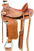 Beige Leather Ranch Roping Saddle F489017