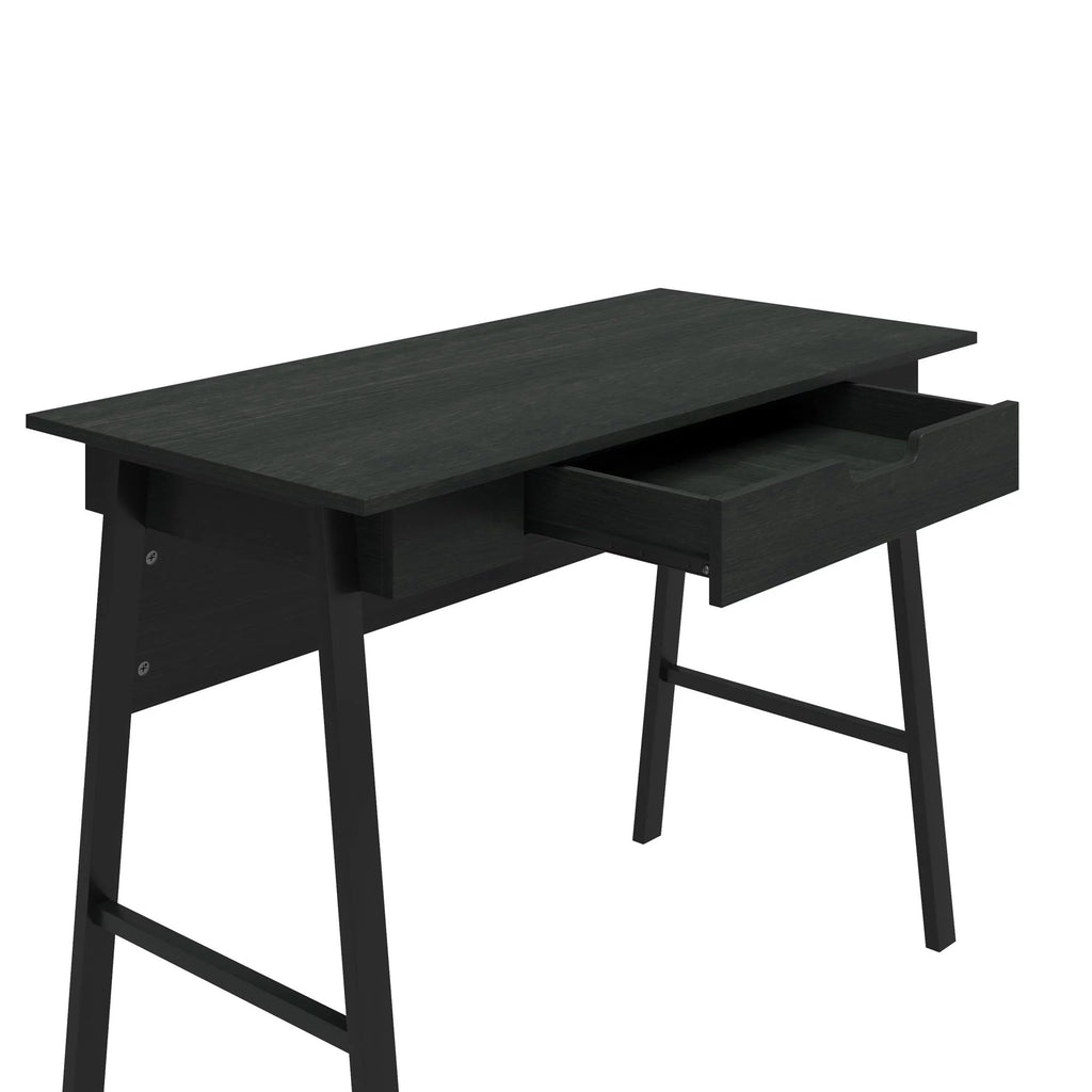 Black Oak Computer Desk with Drawer E976