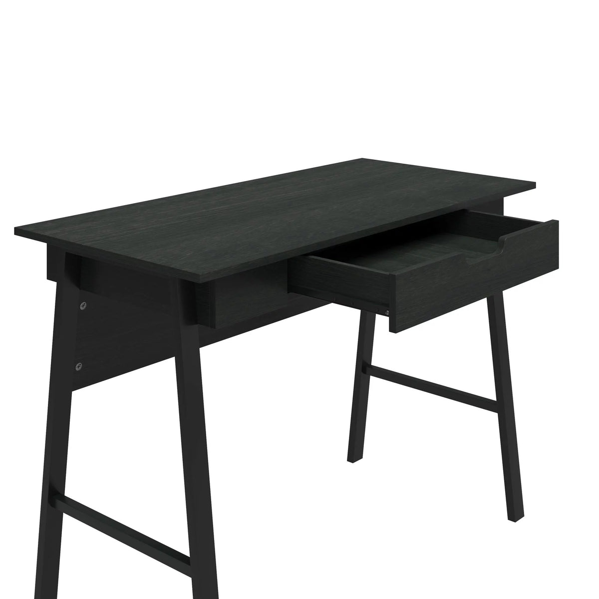 Black Oak Computer Desk with Drawer E976