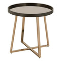 Round Mirrored Top End Table H347752