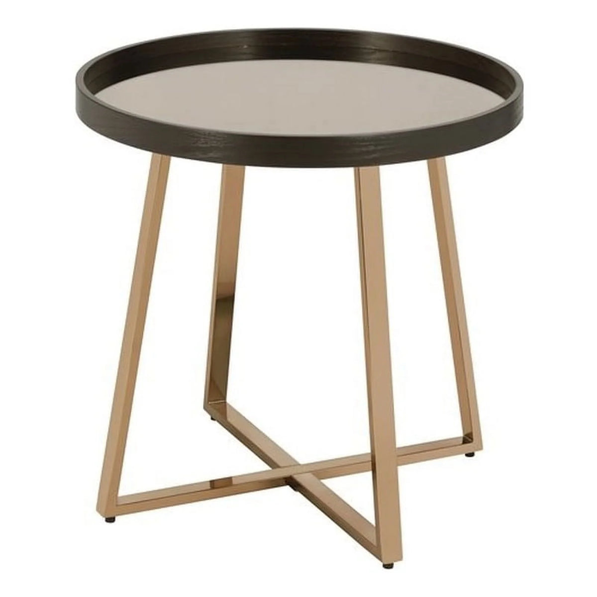 Round Mirrored Top End Table H347752