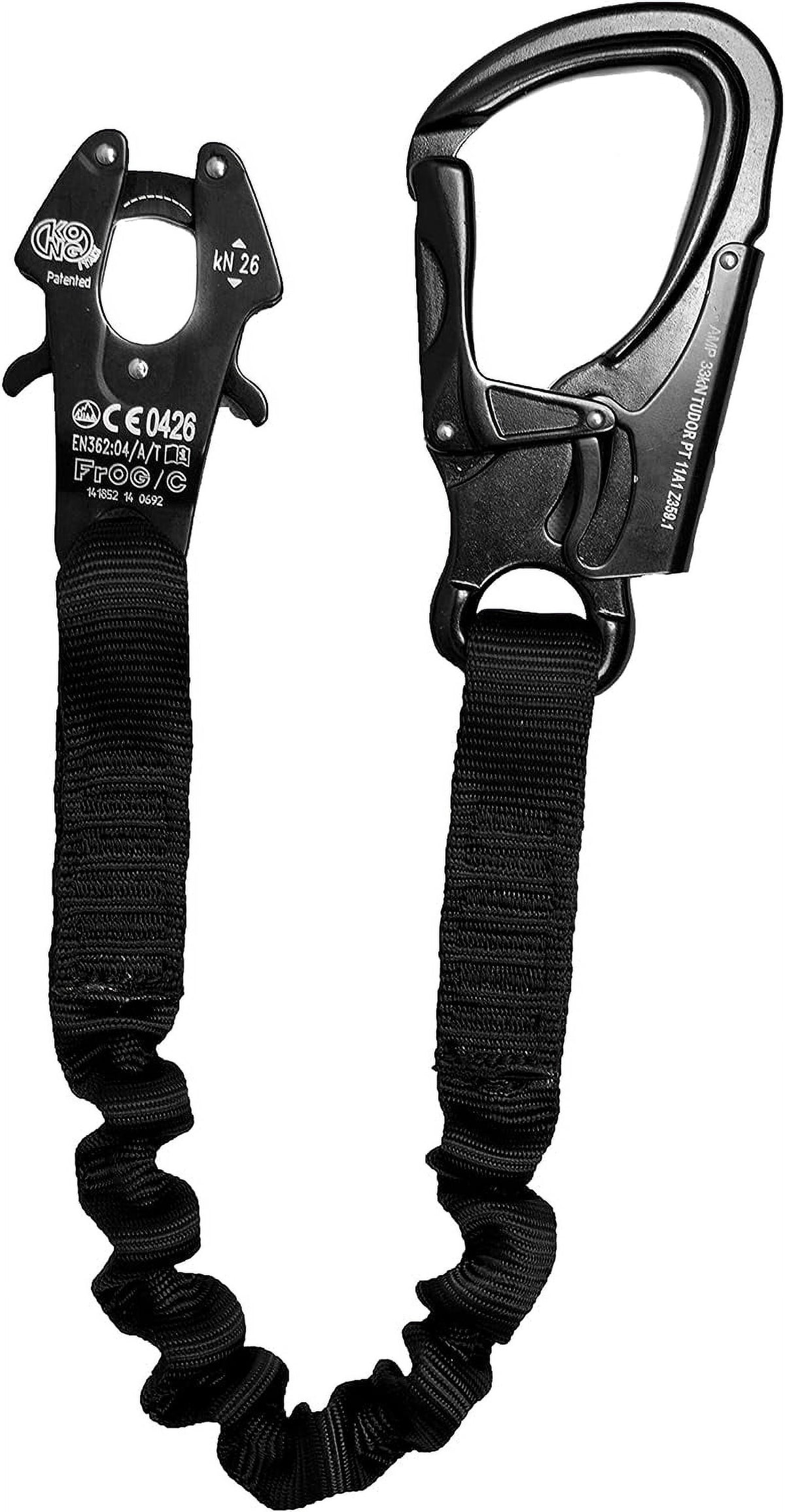 2Ft Elastic Bungee Lanyard with Snap Hook, Black, 24 Inches Q443840