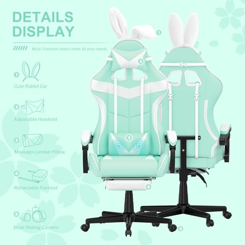 Gaming Chair with Footrest and Lumbar Support Z6569