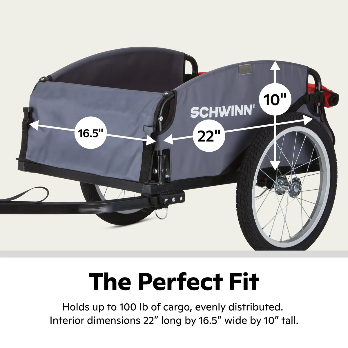 Cargo Trailer, 100 lbs capacity, gray / red Z43076