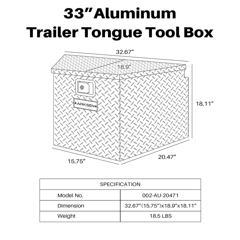 Aluminum Tongue Storage Tool Box Q724