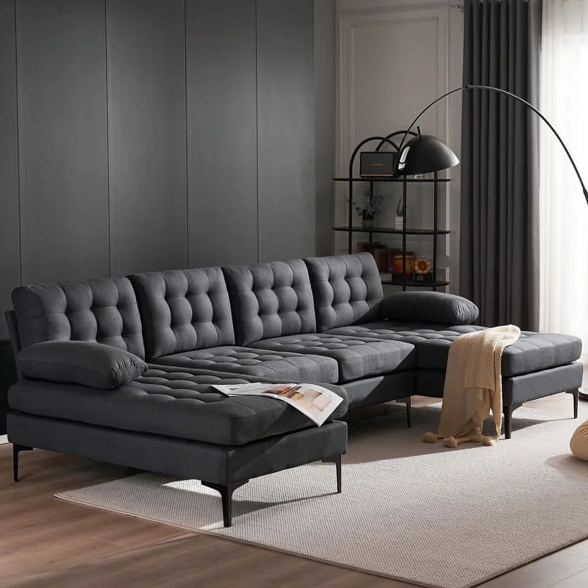 U-shaped Sectional Sofa Dark Gray H17960