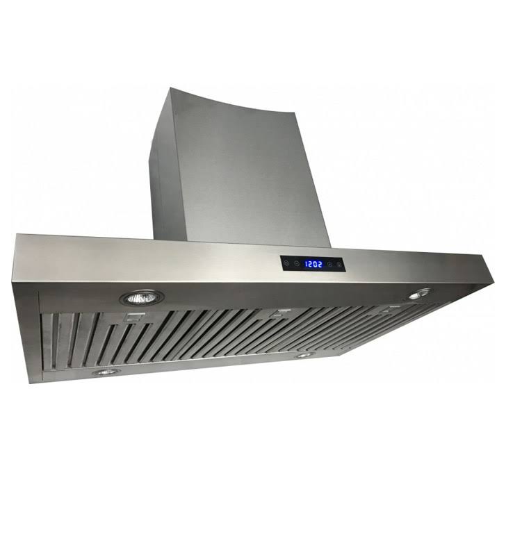 36 Inch Wide Island Range Hood with Touch Stainless Steel S9567