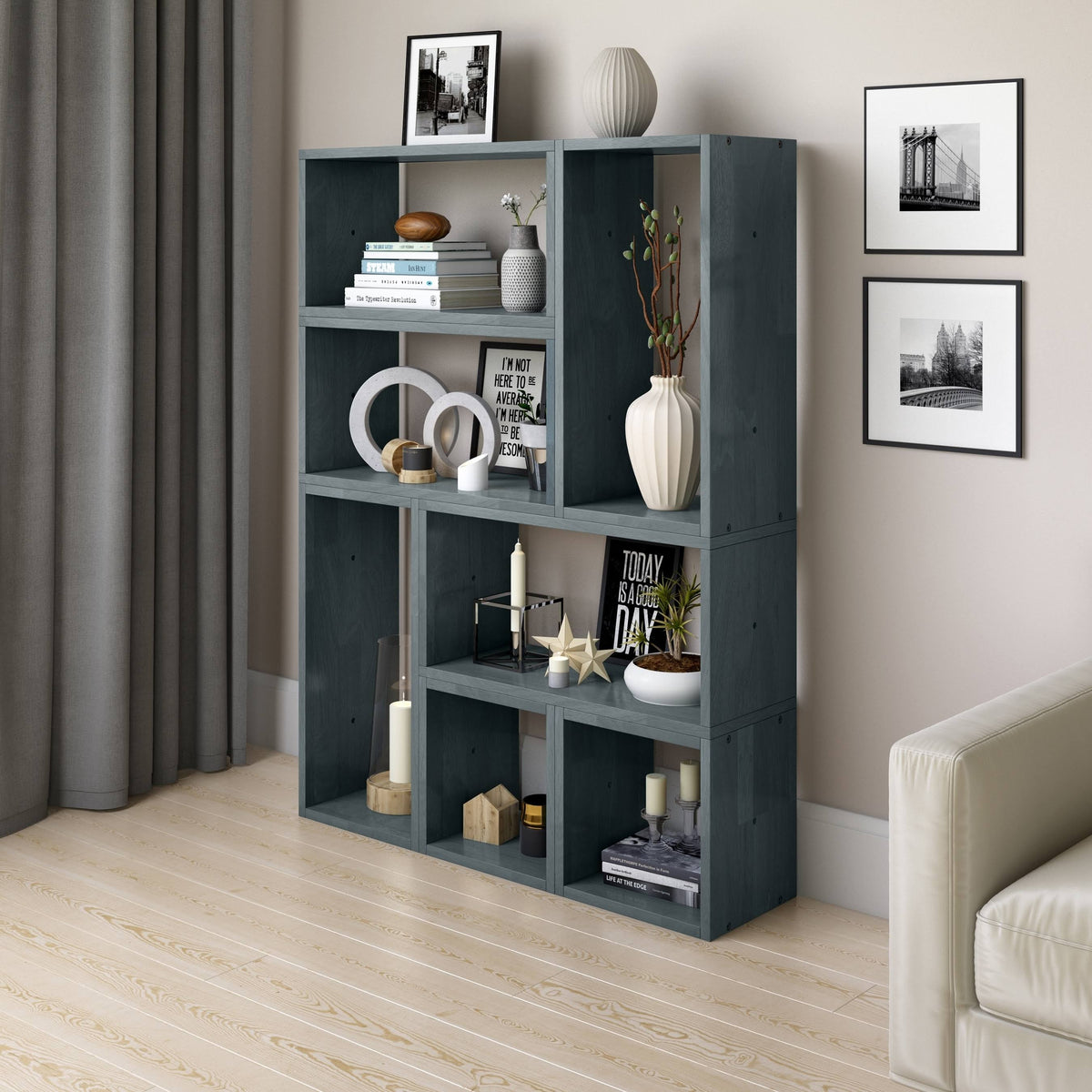7 Block Wood Shelving Set P7911