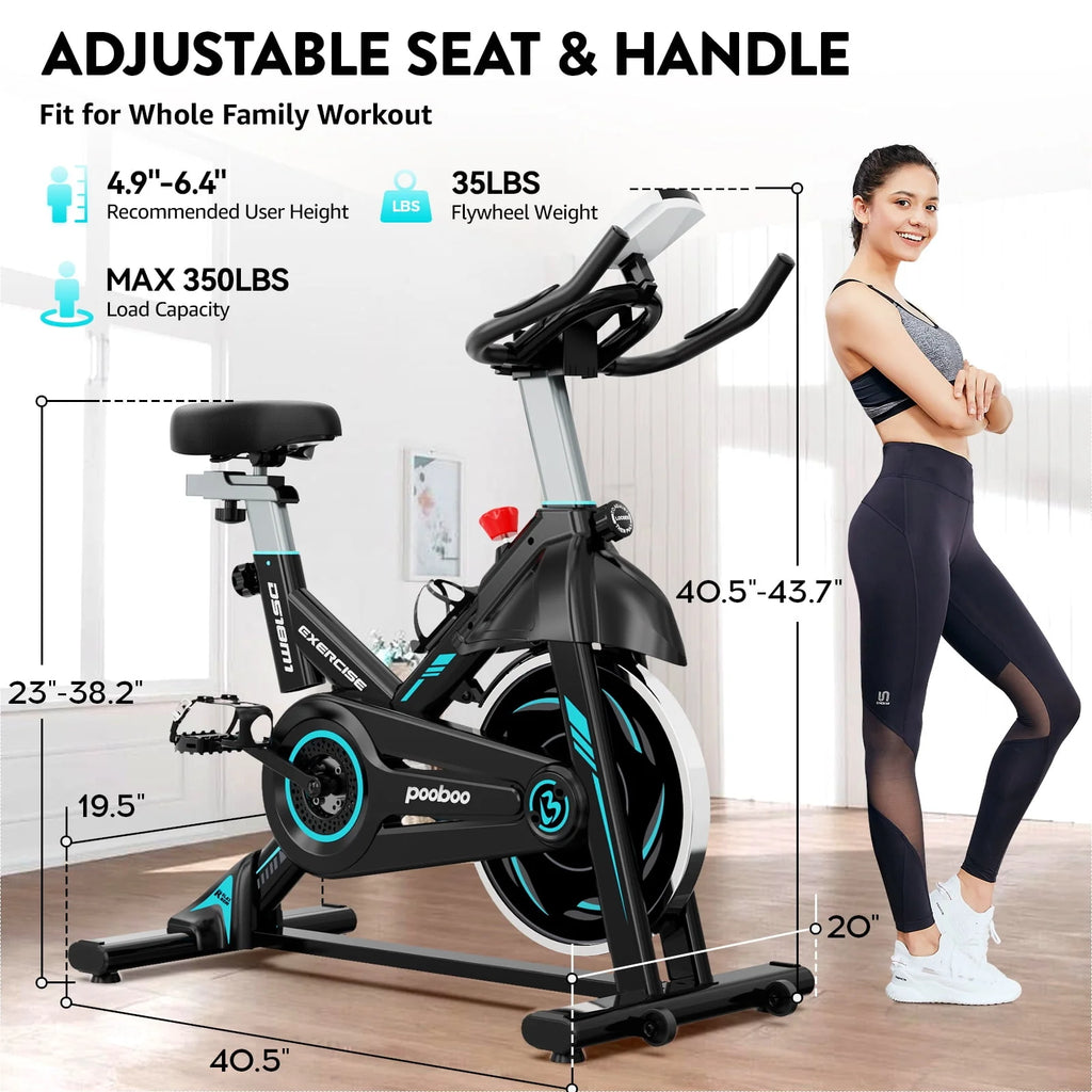 Indoor Cycling Bike Magnetic Stationary Exercise Bike 40lbs Flywheel N777