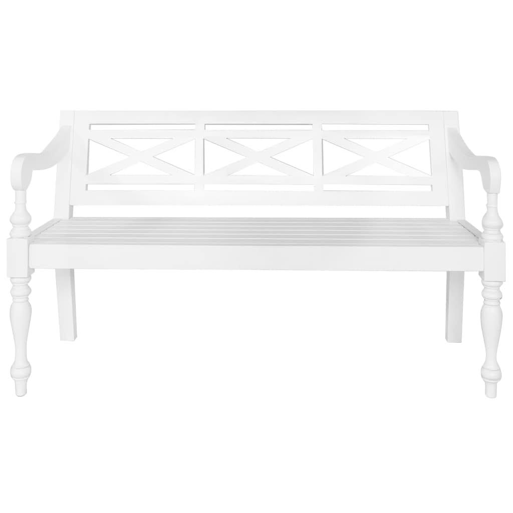 Solid Mahogany Wood White Bench T49888