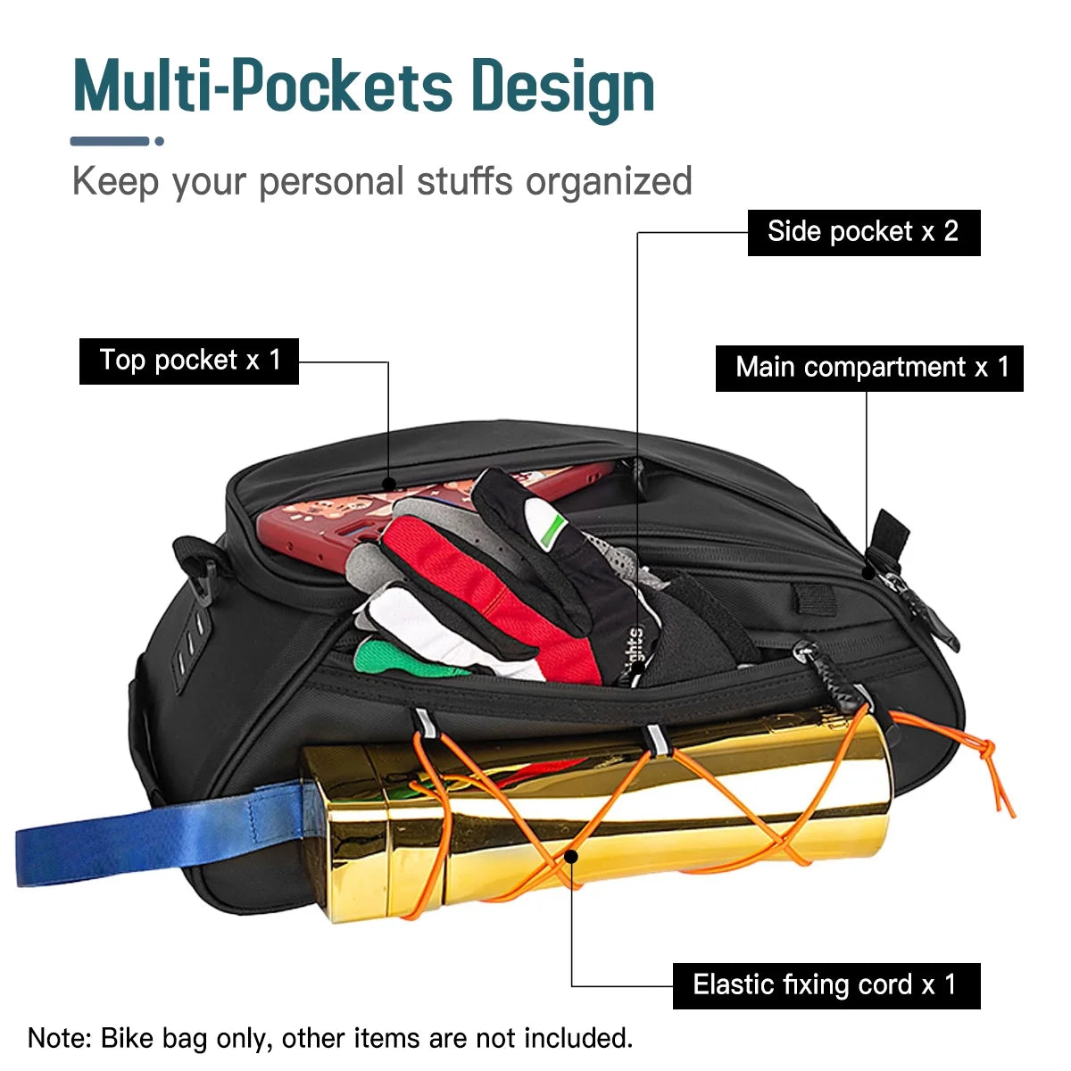 Waterproof Rear Seat Bike Bag with 2 Side Hanging Bags G2246
