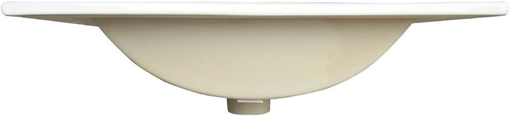 White Drop-in Rectangular Bathroom Sink with Overflow G215029
