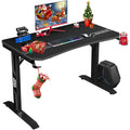 Black Gaming Computer Desk with Cup Holder and Headphone Hook Q401511