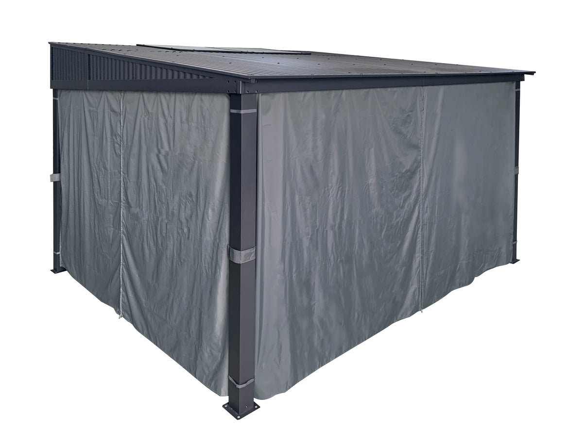 10' x 12' 3-Sided Privacy Curtain Set for Wall-Mounted Sun Shelter S685