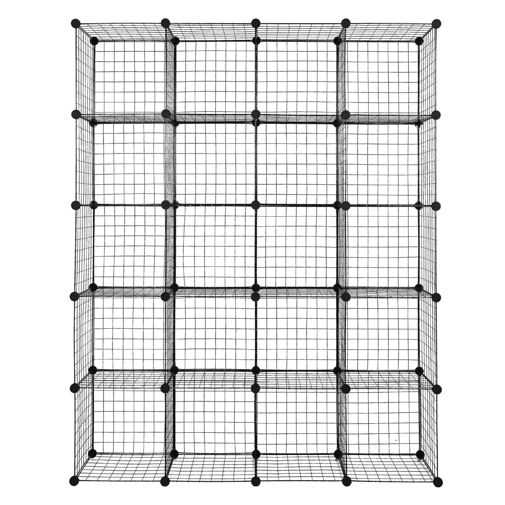 Black Metal 20-Cube Organizer Shelves I5041