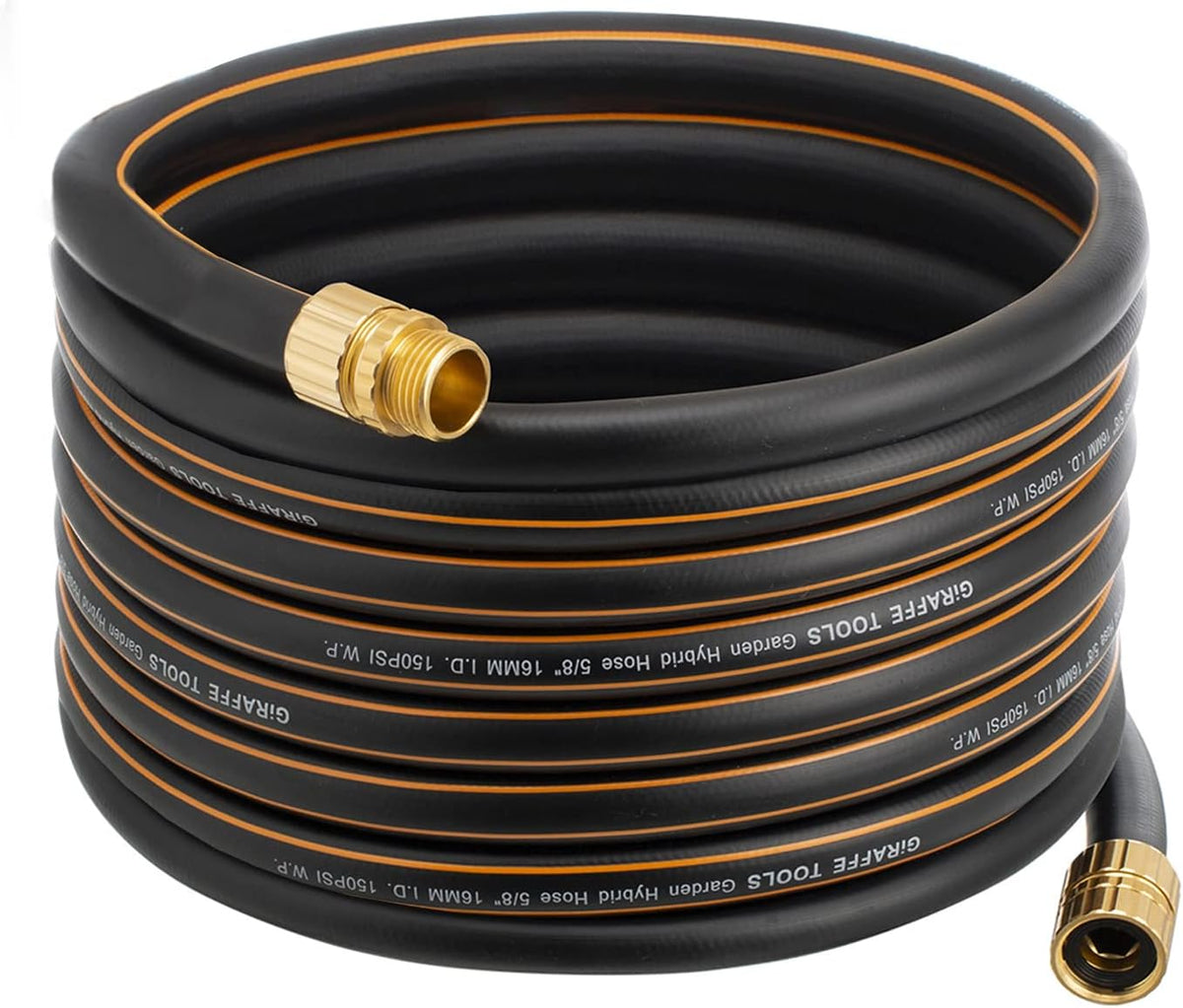 Hybrid Garden Hose 5/8" x 100ft, No Kink, Flexible, Leakproof, Pack of 2 E21697