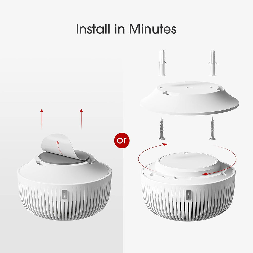 Mini Smoke Detector with 10-Year Battery, Photoelectric Sensor, Pack of 6 Z4897