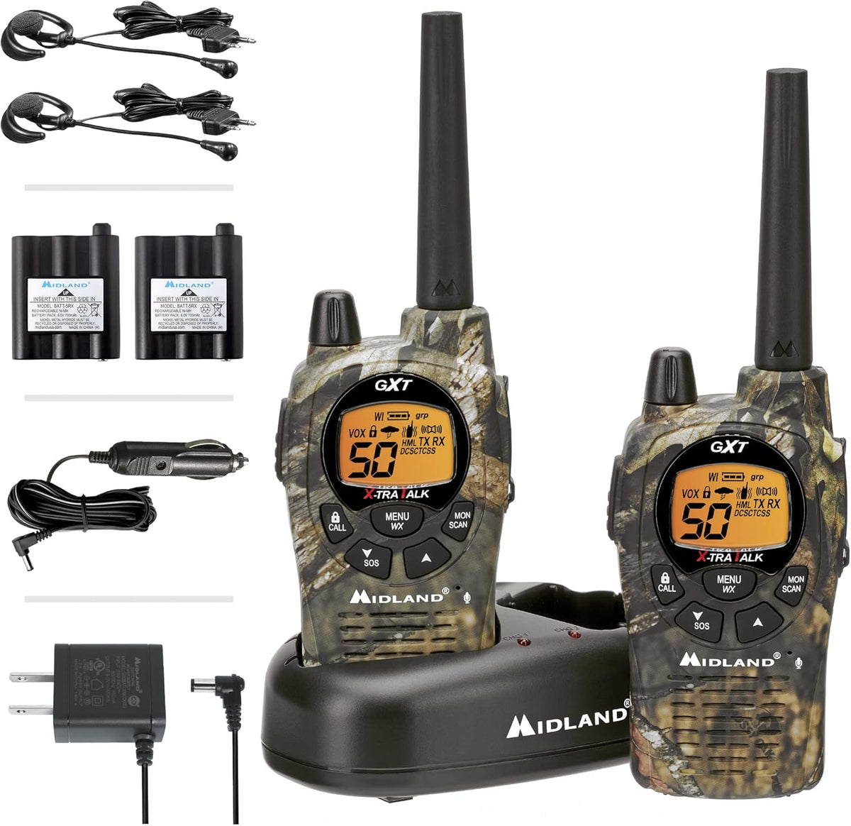 50 Channel GMRS Two-Way Radio, Mossy Oak Camo, 2-Pack K437