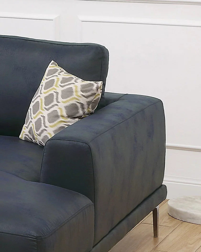 Navy Blue 2pc Leather Gel Sectional Sofa J4103