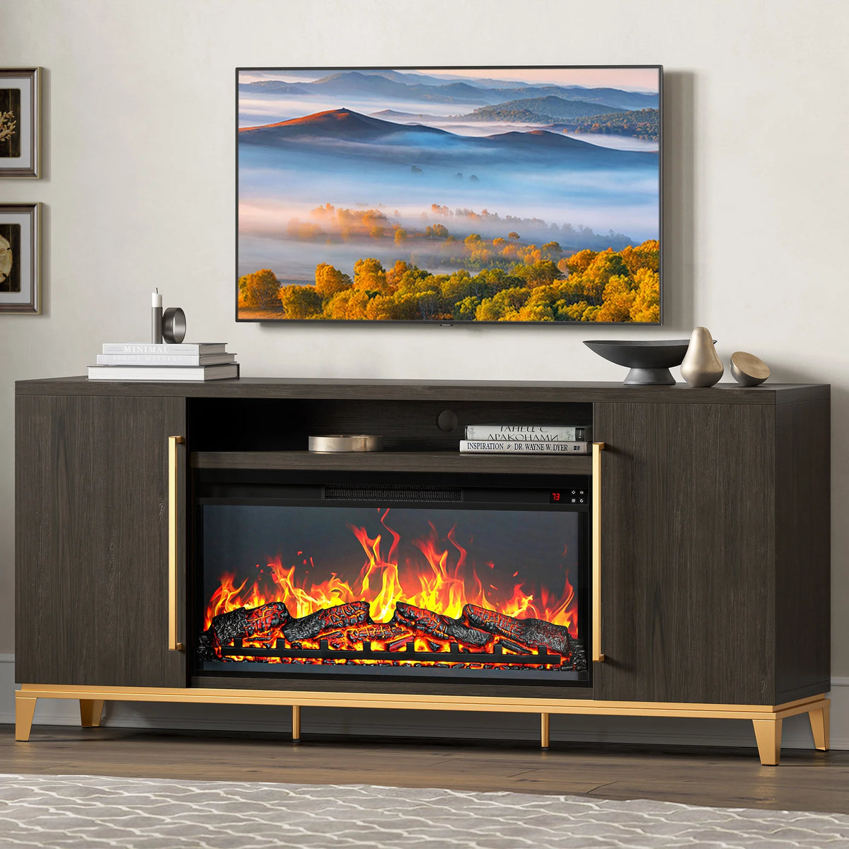 Fireplace TV Stand with 36 Electric Fireplace Y9197