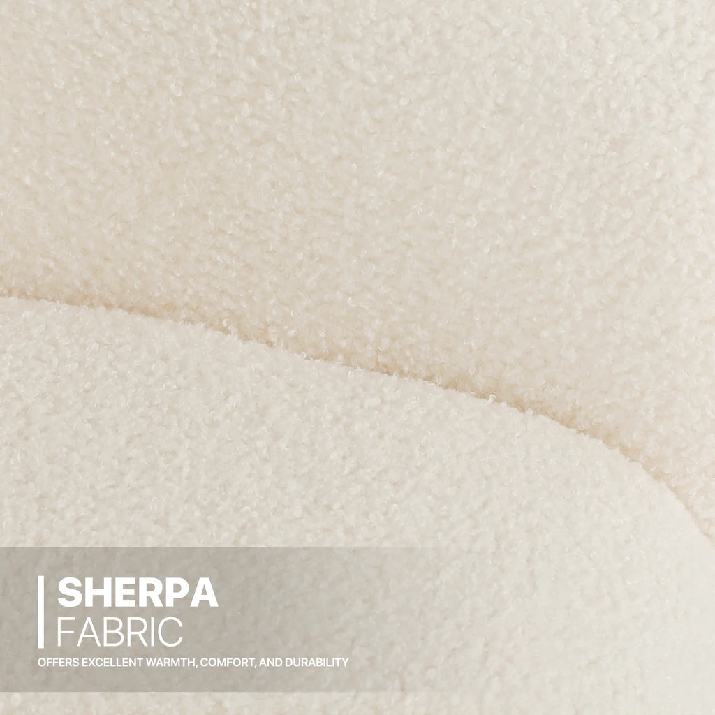 Cream Sherpa Upholstered Accent Chair R998