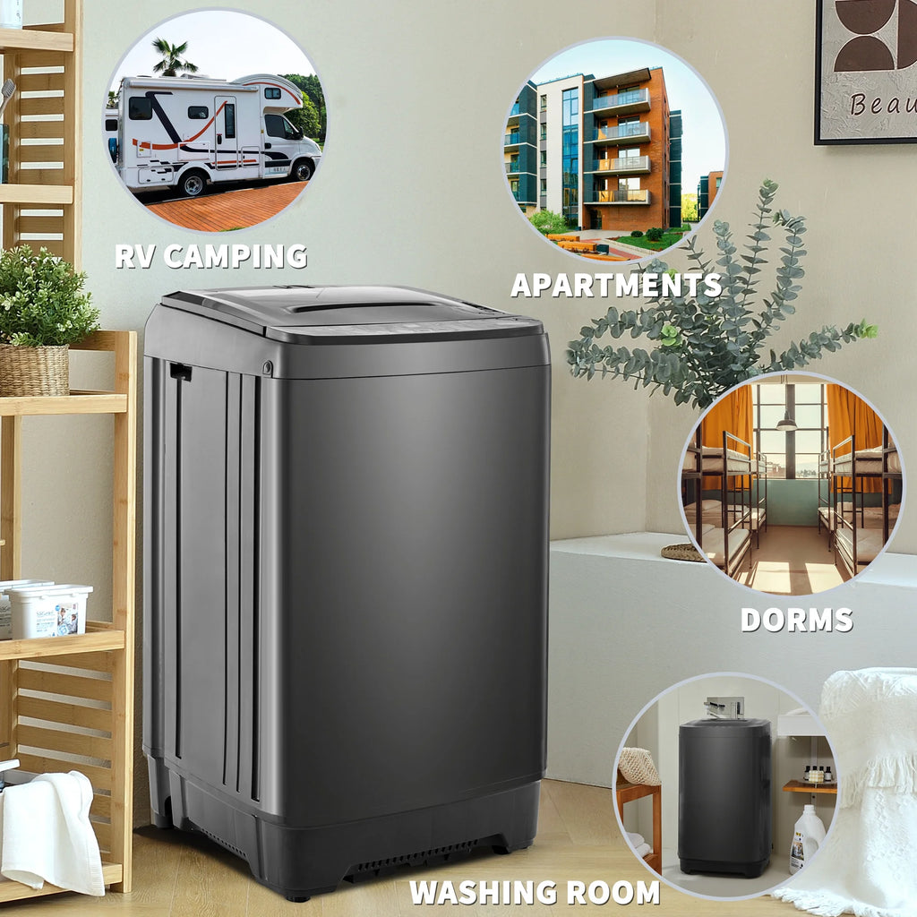 Portable Automatic Washer Machine with Drain Pump 17.6 Pounds U5077